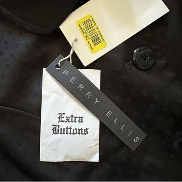 Perry Ellis Polka Dot Peter Pan Collar Blazer Jacket Black Size 12 - Picture 7 of 13